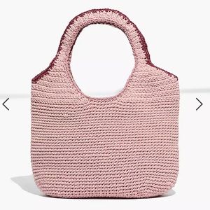 Madewell Pink Crochet Shopper Bag NWT